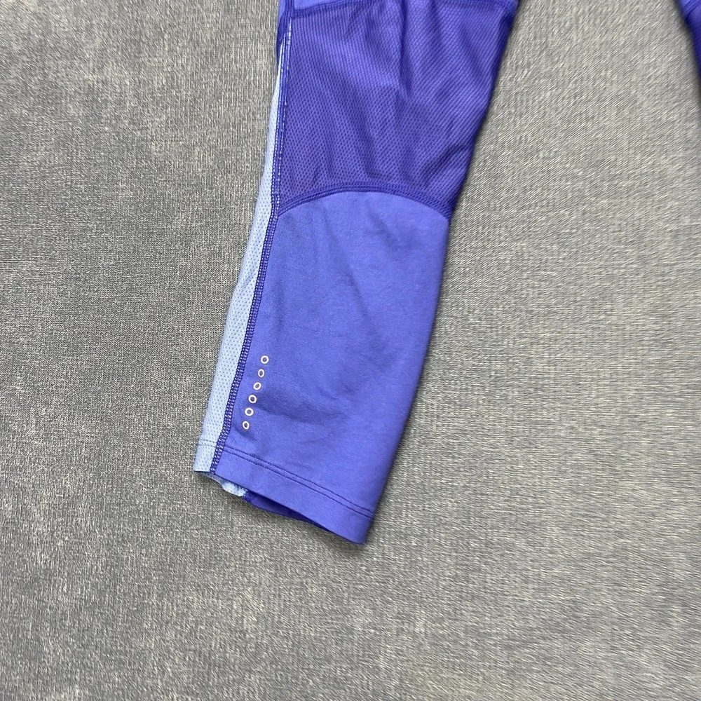 Nike Dri Fit Capri Leggings Womens Small Purple Stretch Running Zipper Pocket